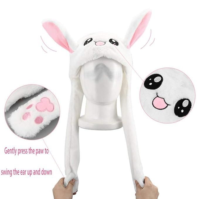 Cute Rabbit Plush Bunny Cap - The Ears Pop Hat Funny Bunny