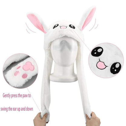 Cute Rabbit Plush Bunny Cap - The Ears Pop Hat Funny Bunny