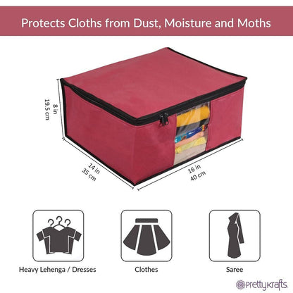 Saree Cover - Solid Non Woven Saree Cover for Wardrobe (Pack of 3)