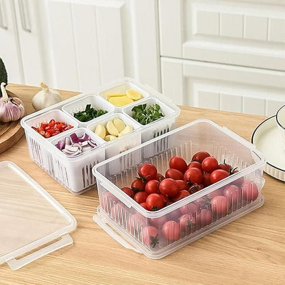 Food Storage Box With Lid and 6 Compartments