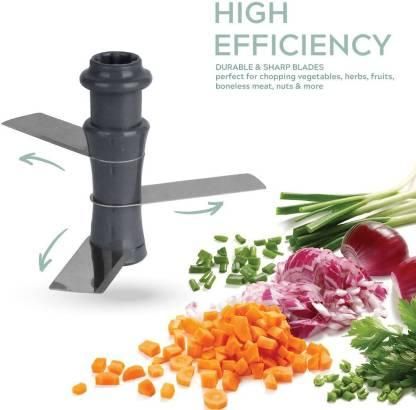 Food Chopper , Steel Large Manual Hand-Press Vegetable Chopper Mixer Cutter to Cut